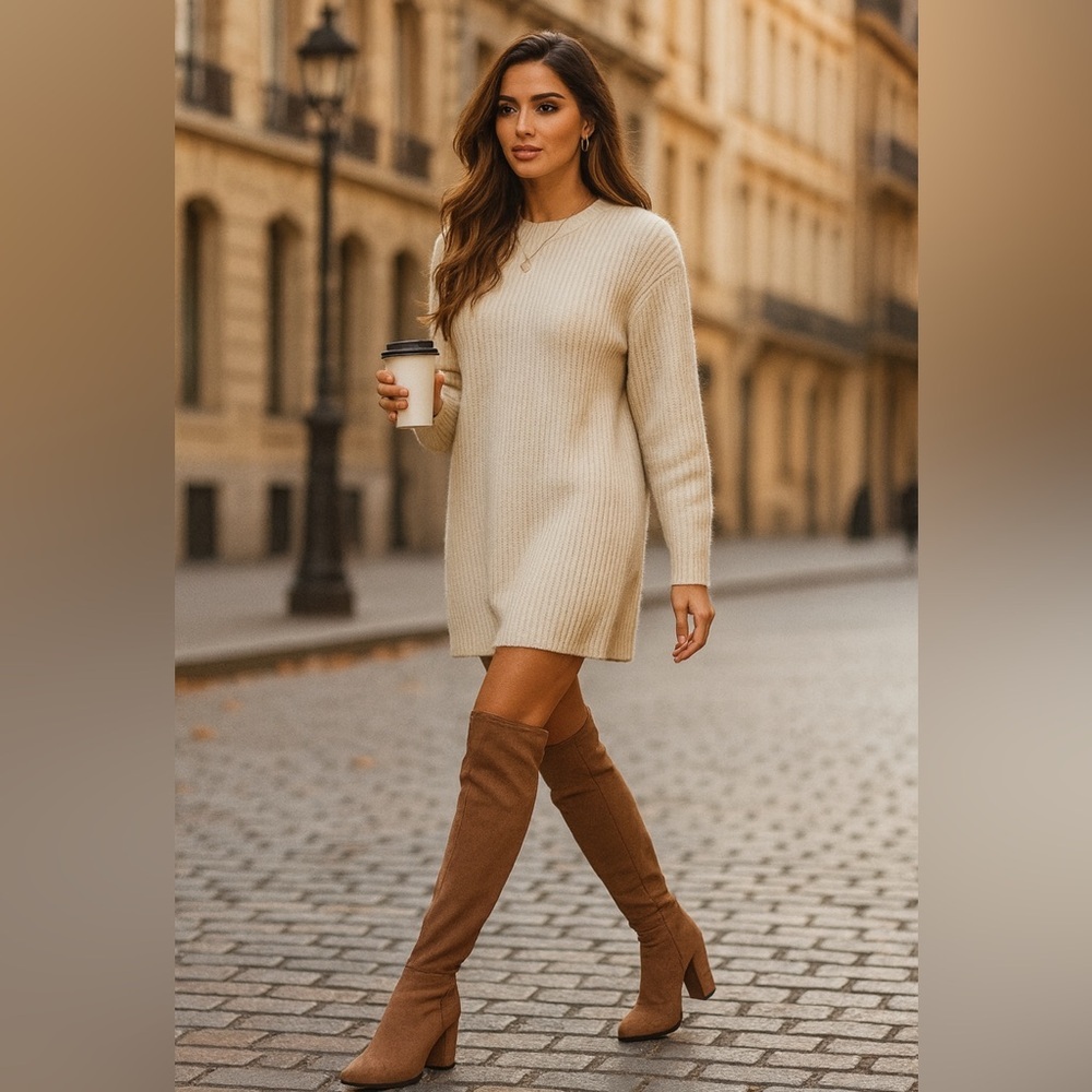 💃 Camel Suede Knee-High Boots •‎ Tall Luxe Look • Soft Warm Glow ✨